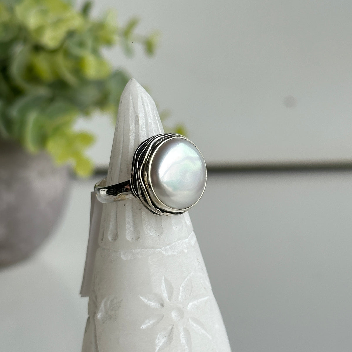 Pearl Round Ring Sz7