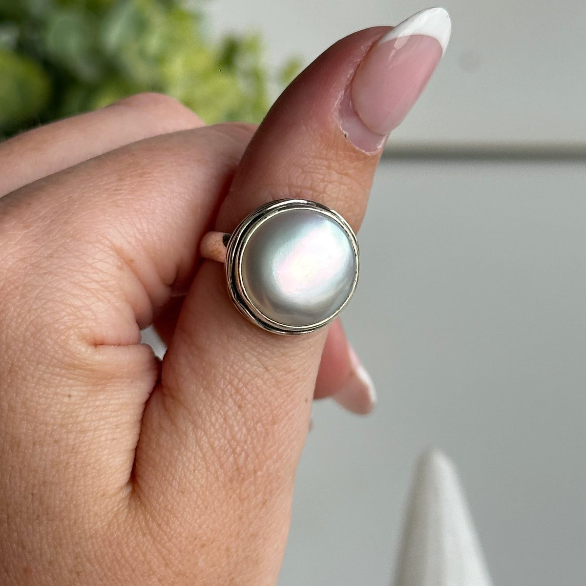 Pearl Round Ring Sz7