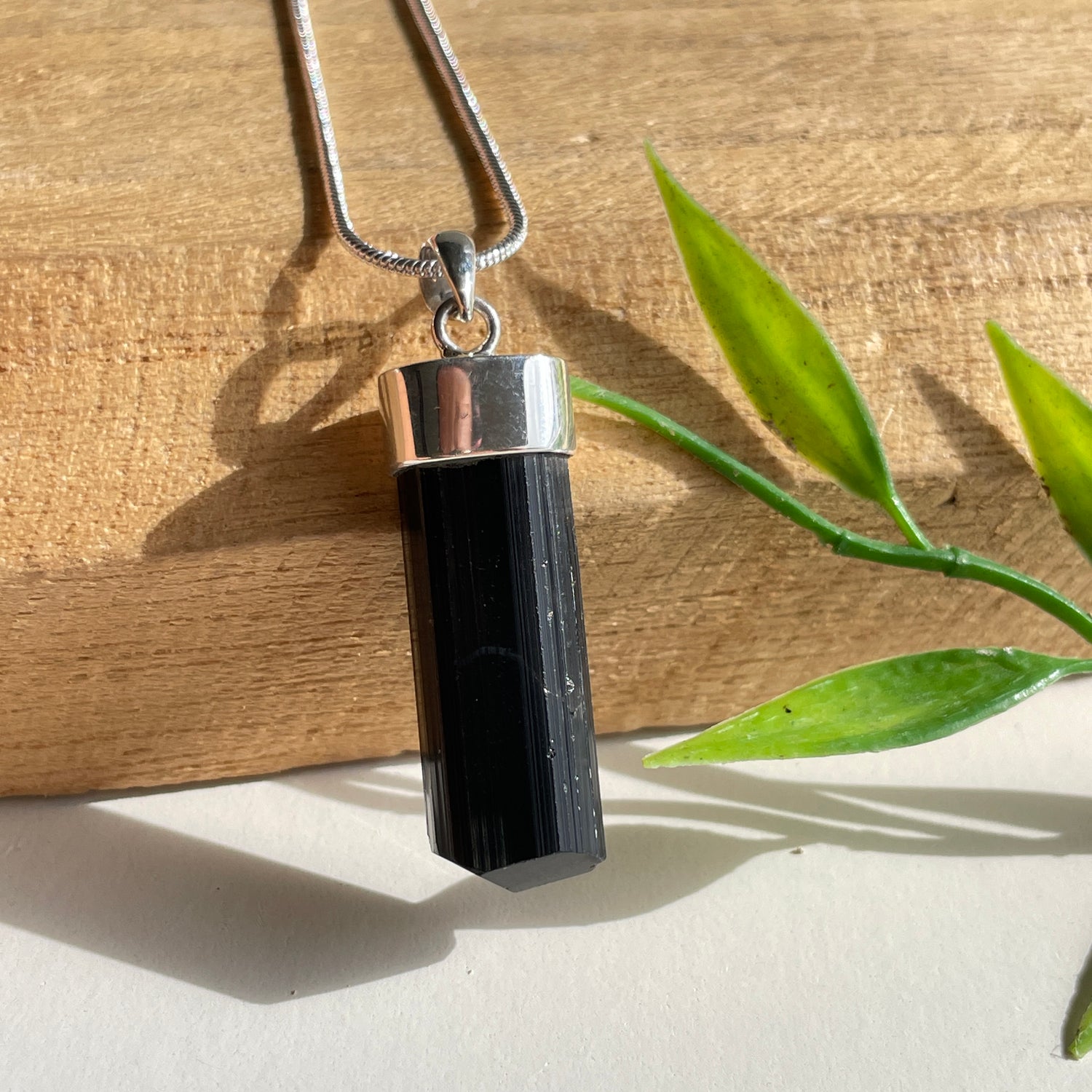 Black Tourmaline Point Pendant