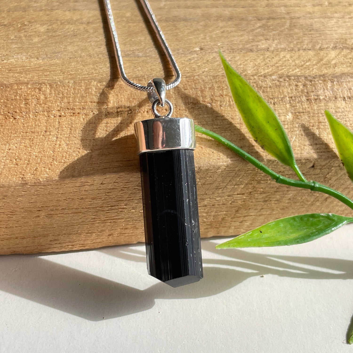 Black Tourmaline Point Pendant