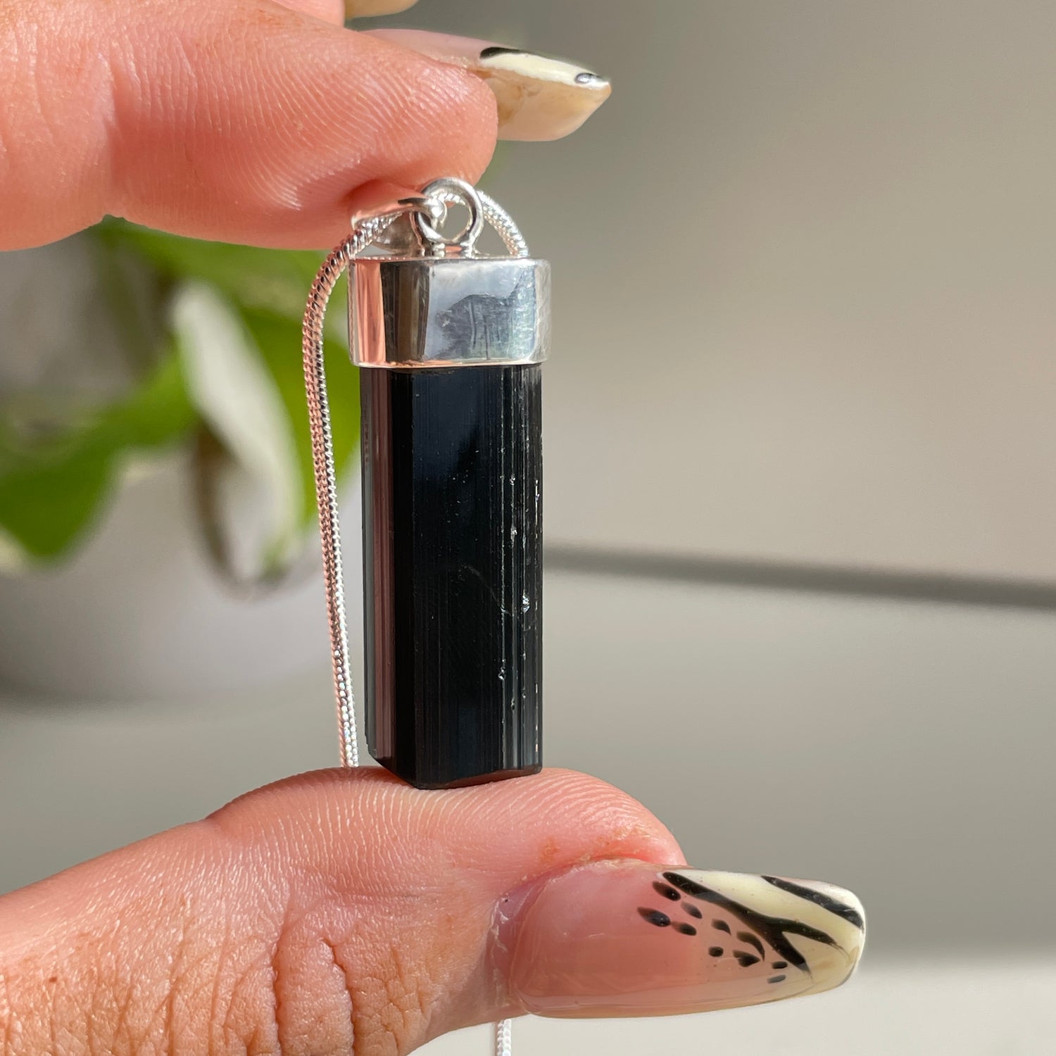 Black Tourmaline Point Pendant