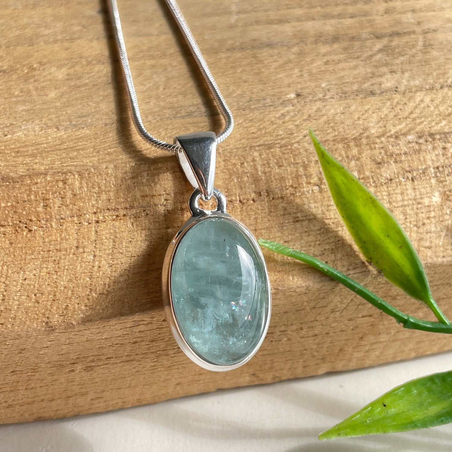 Aquamarine Oval Pendant