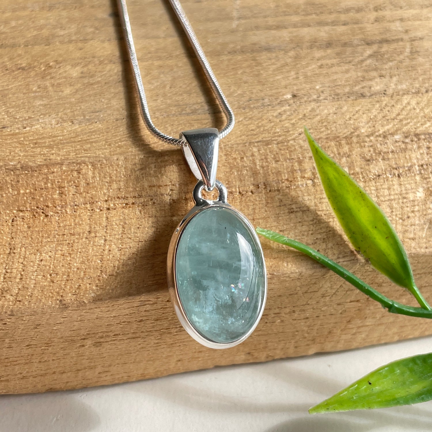 Aquamarine Oval Pendant