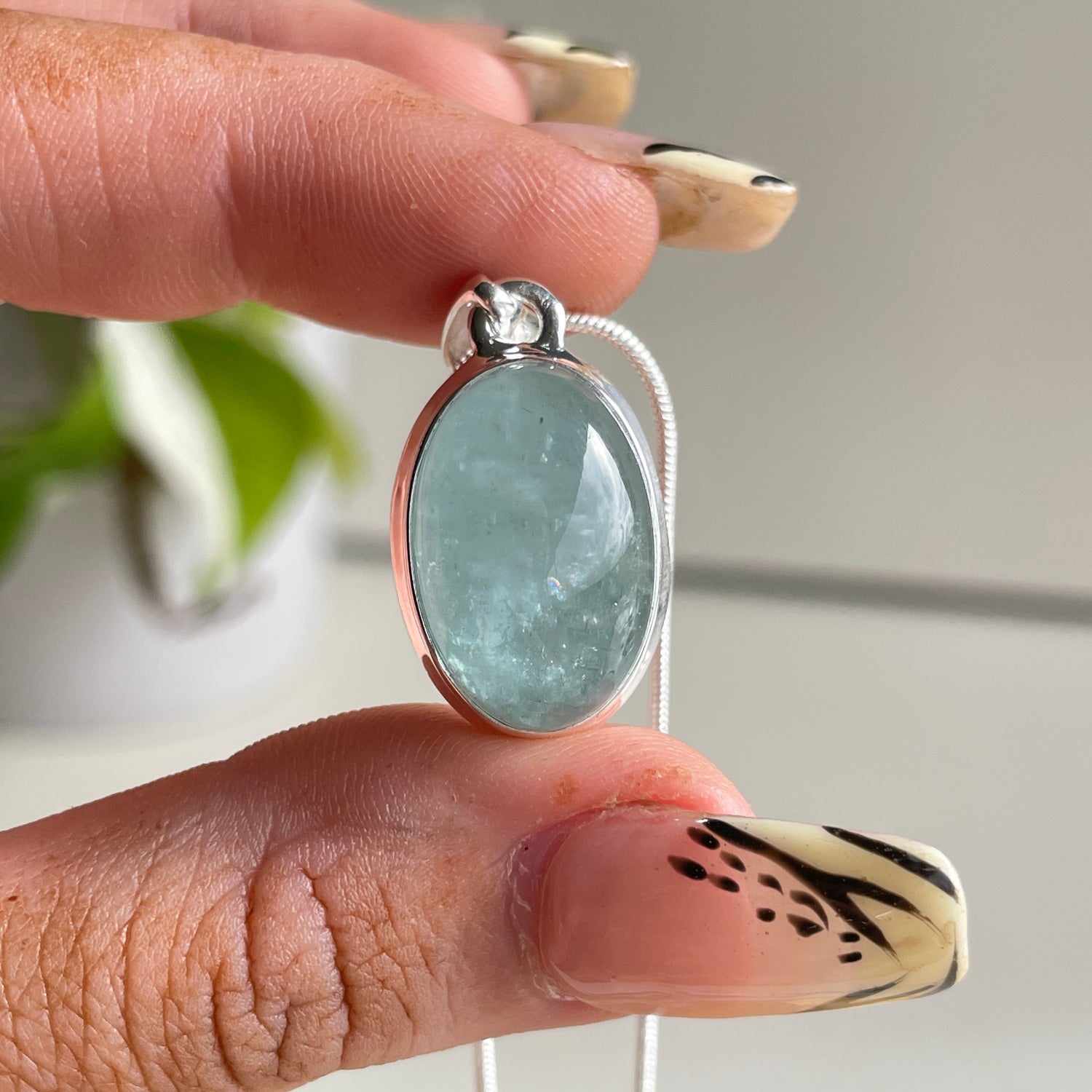 Aquamarine Oval Pendant
