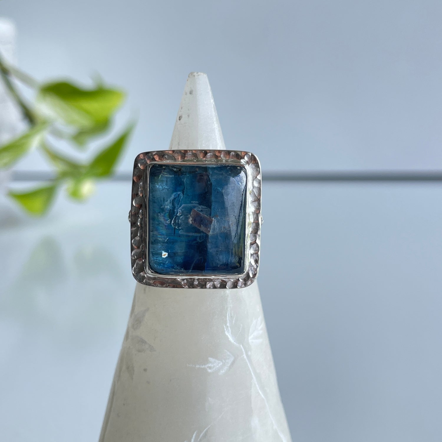 Blue Kyanite Square Ring Sz9