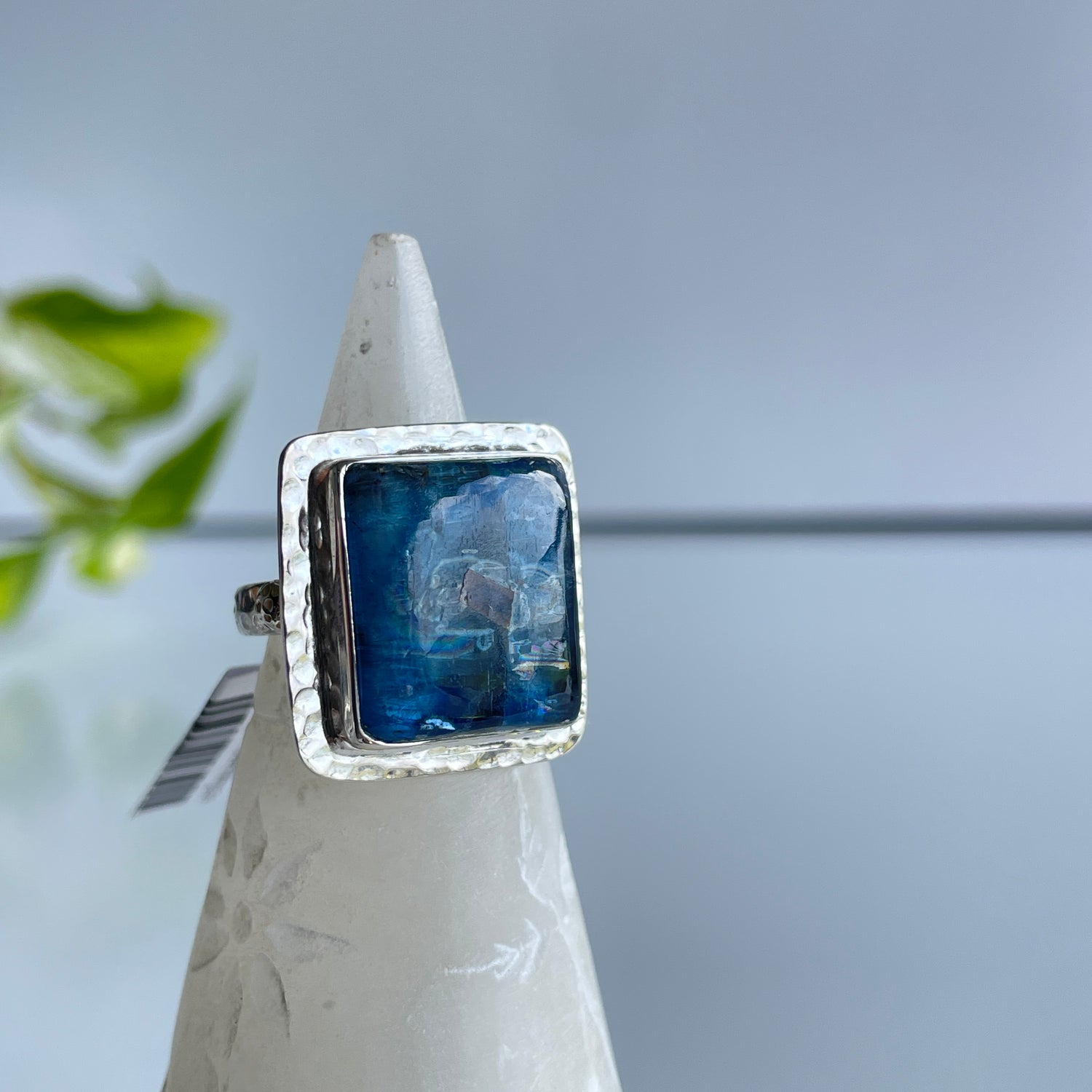Blue Kyanite Square Ring Sz9