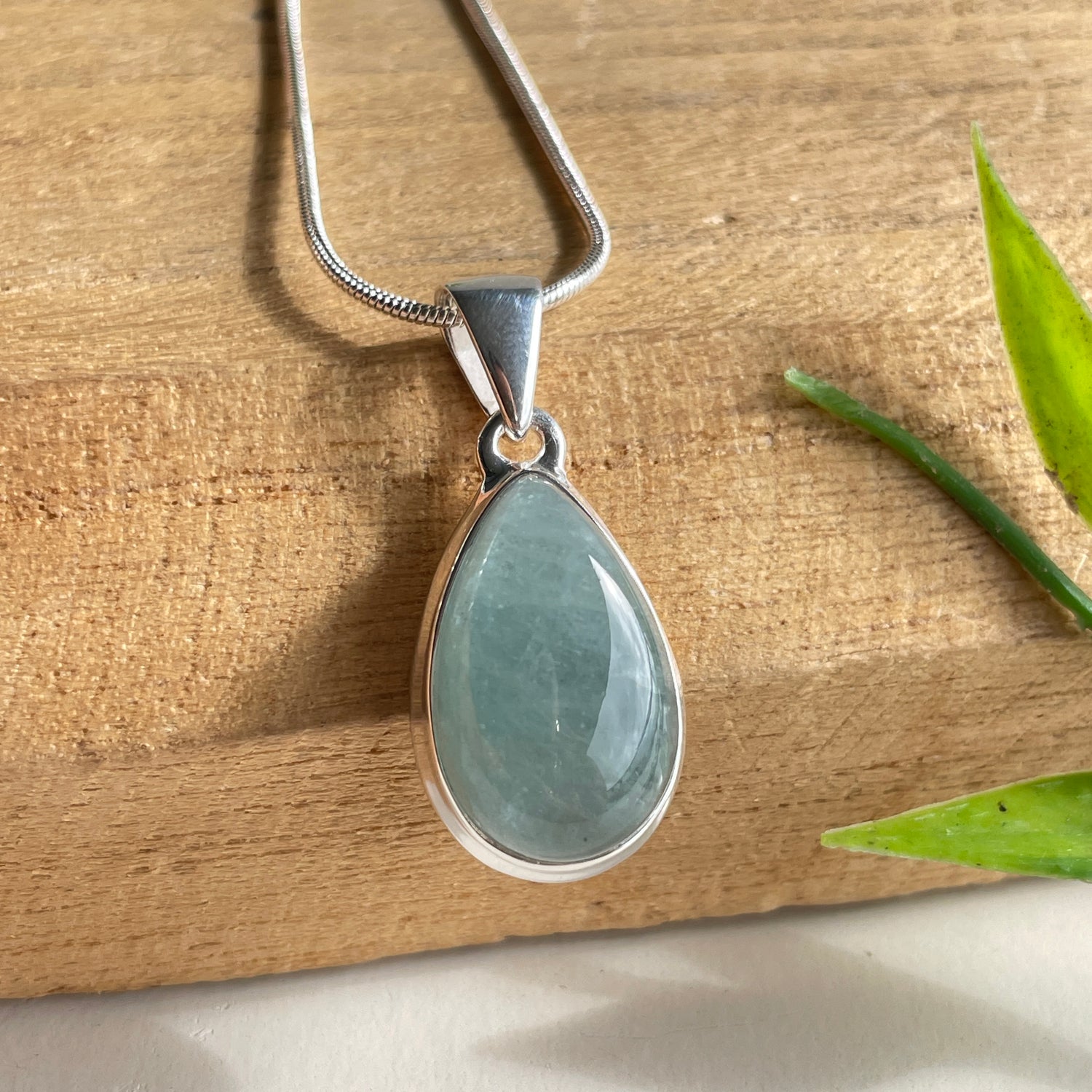 Aquamarine Teardrop Pendant