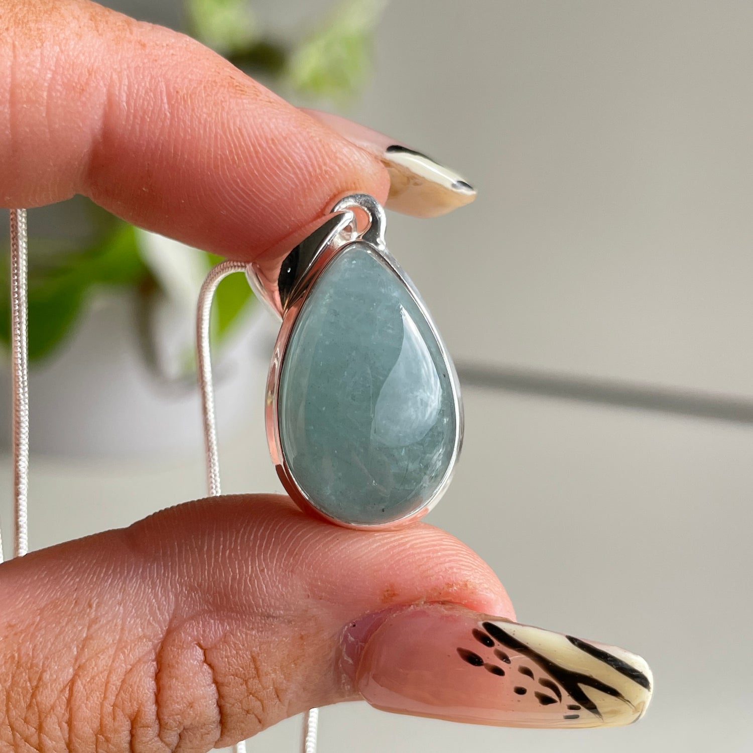 Aquamarine Teardrop Pendant