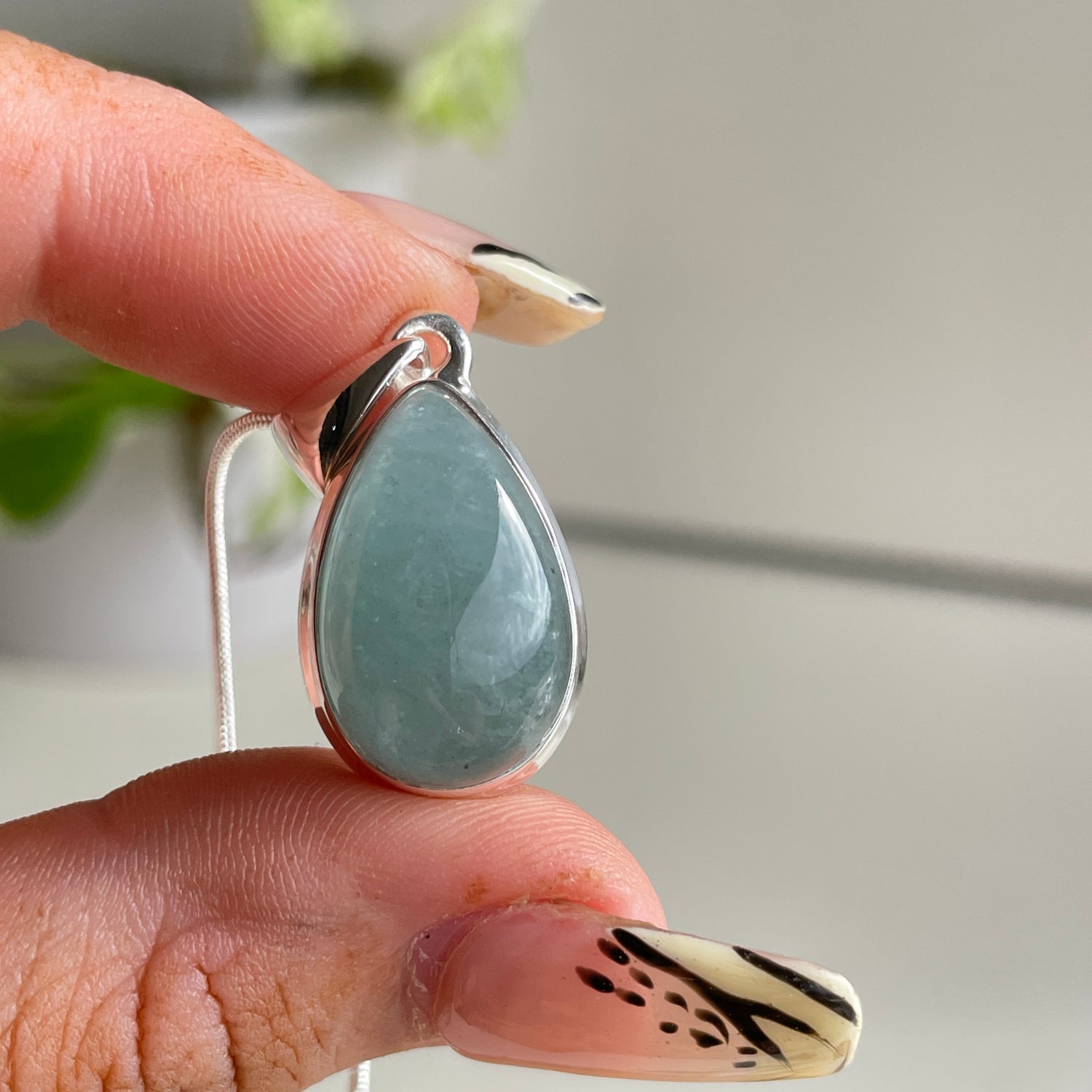 Aquamarine Teardrop Pendant
