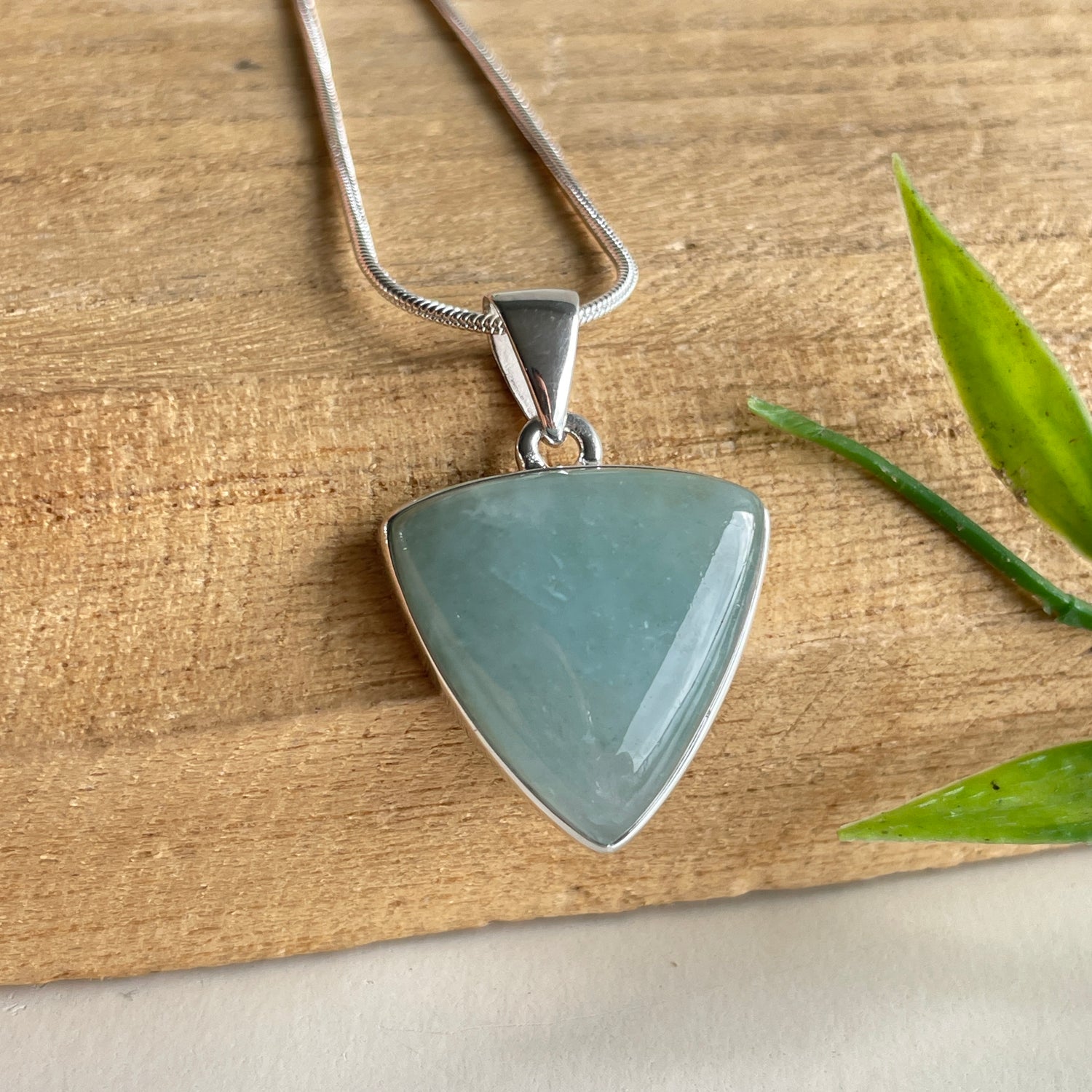 Aquamarine Triangle Pendant