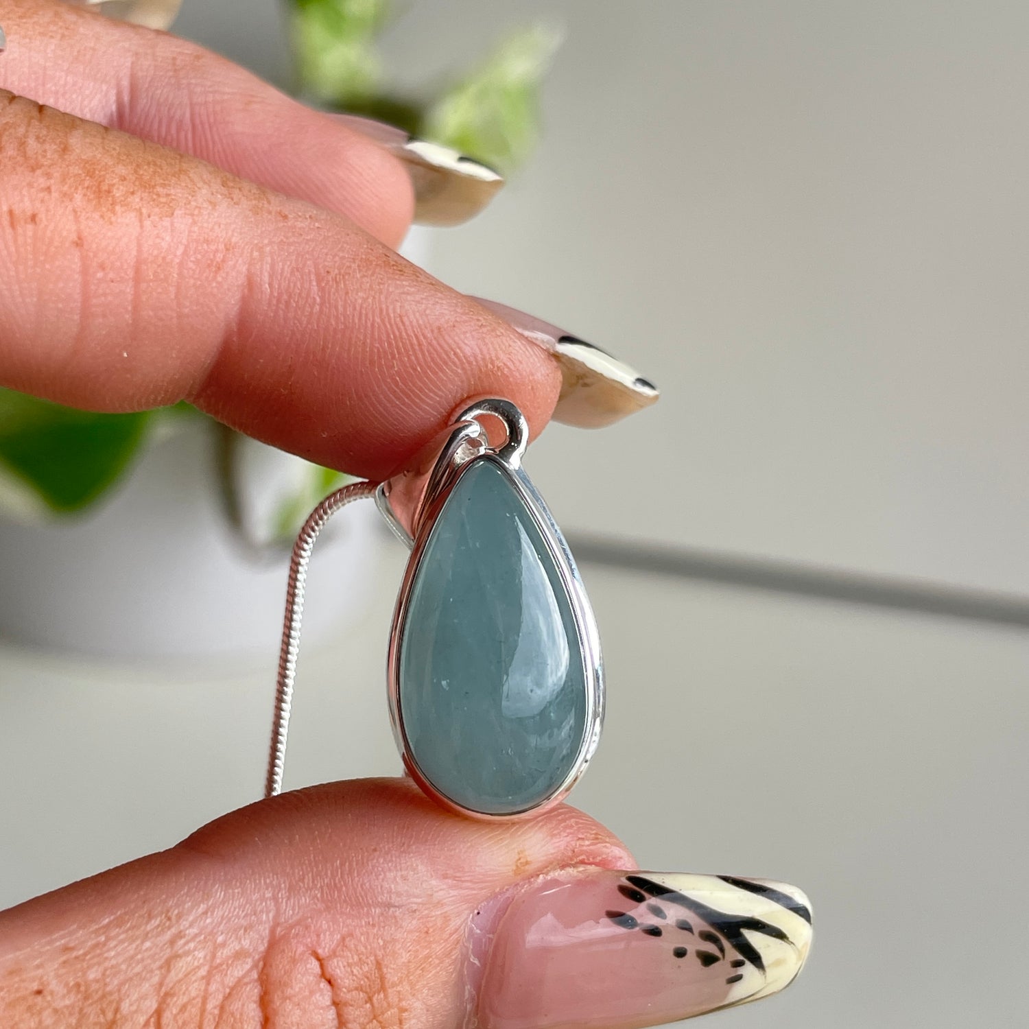 Aquamarine Teardrop Pendant