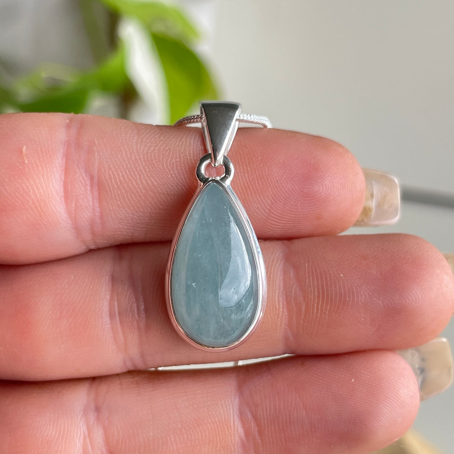 Aquamarine Teardrop Pendant
