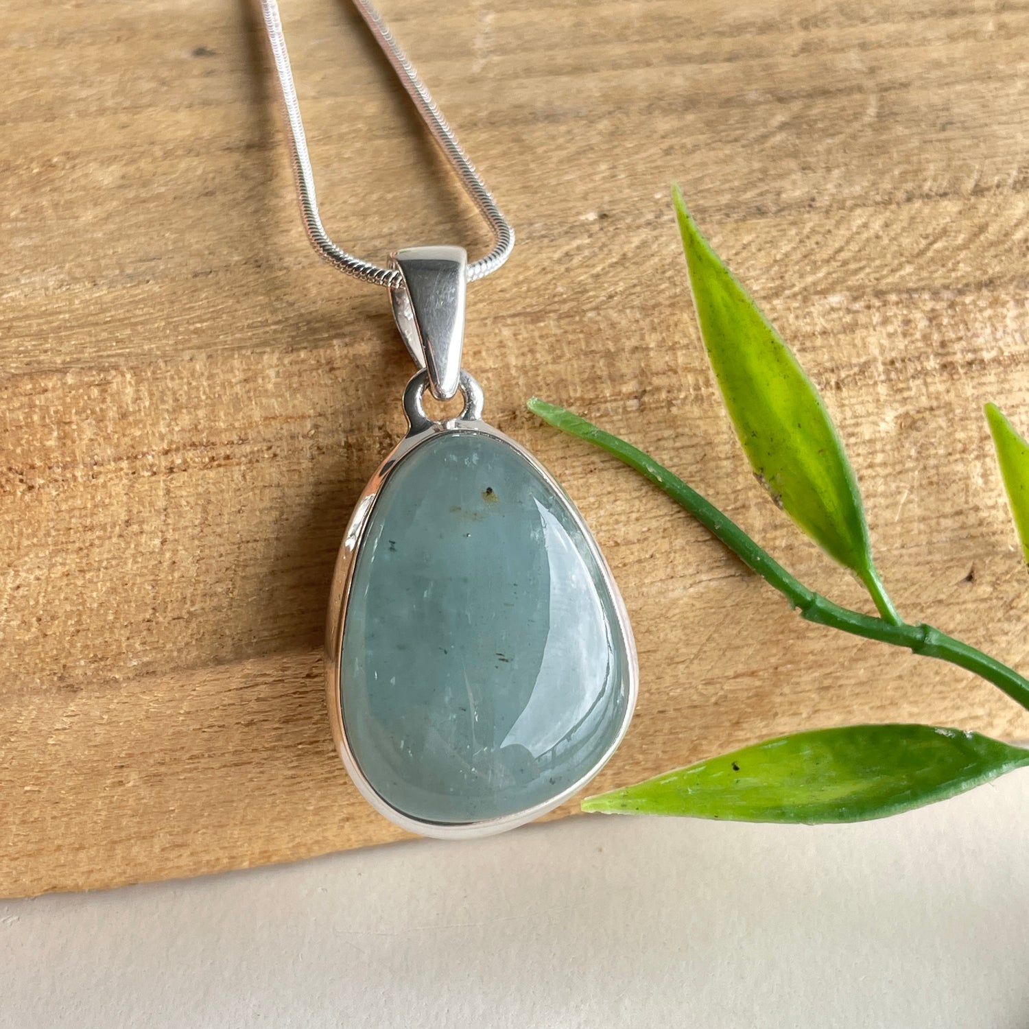 Aquamarine Teardrop Pendant