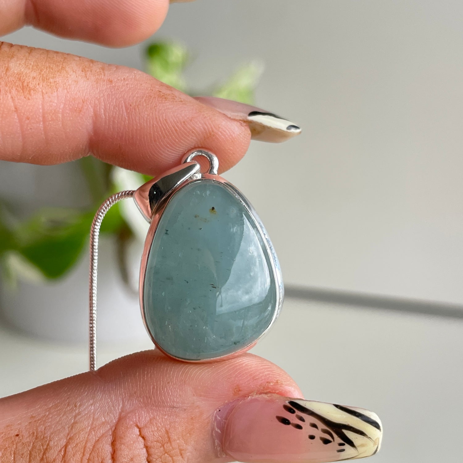 Aquamarine Teardrop Pendant