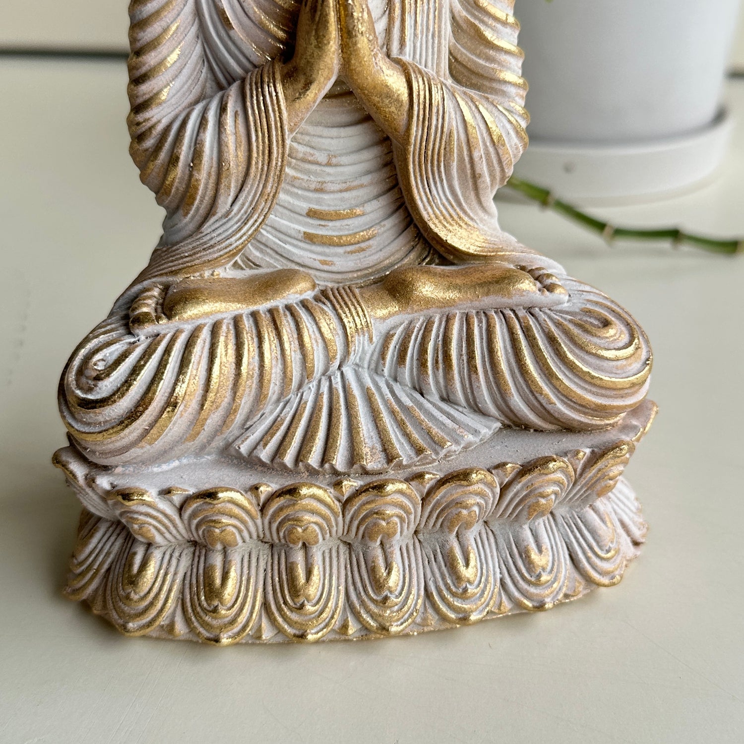 Gold White Sitting Buddha PSB236A