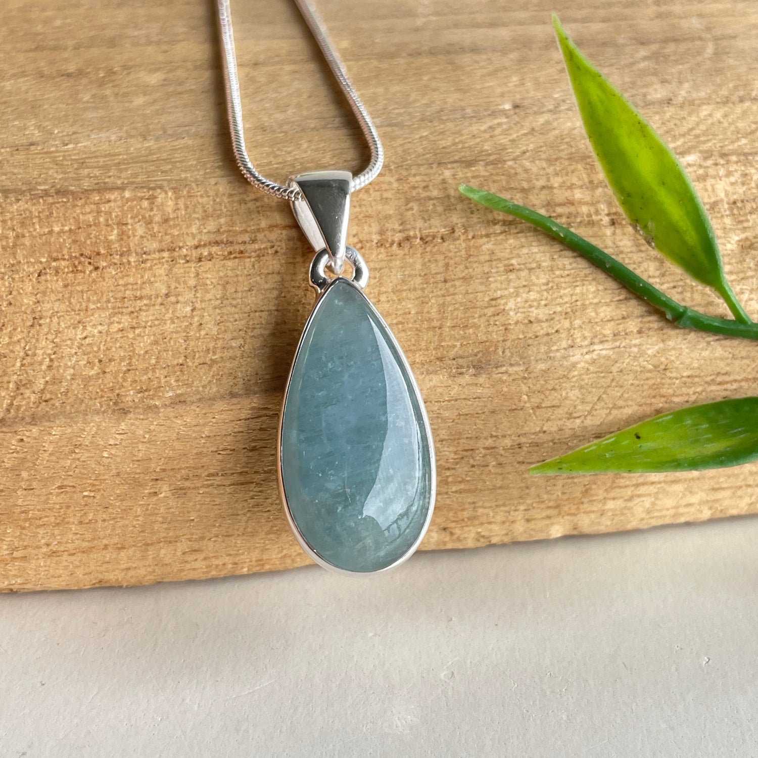Aquamarine Teardrop Pendant