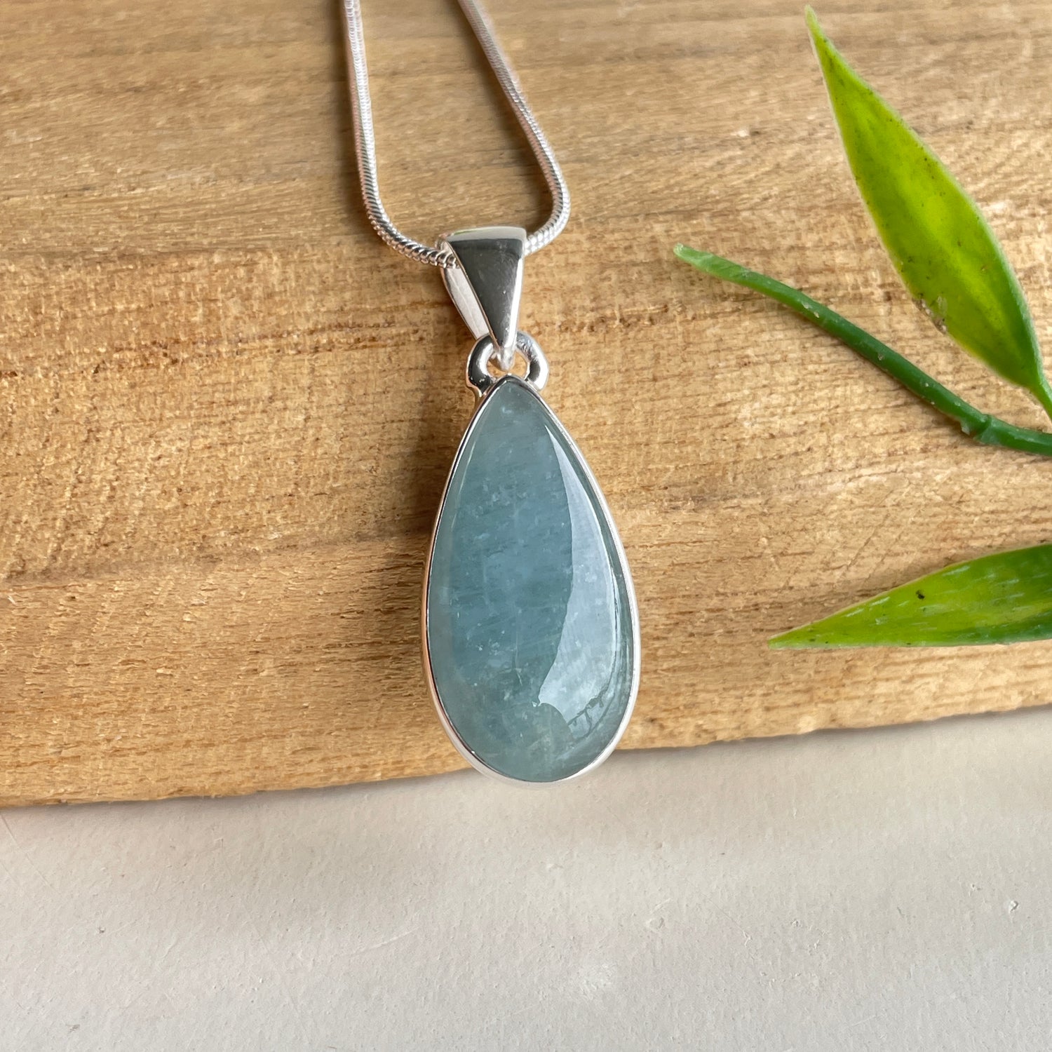 Aquamarine Teardrop Pendant