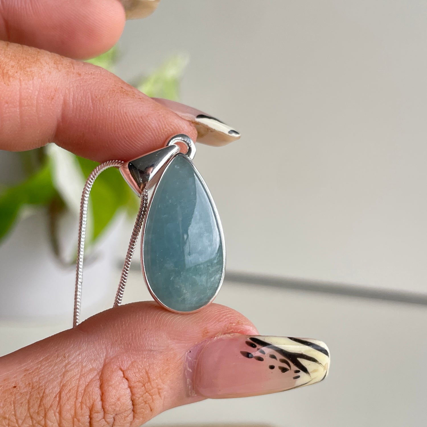 Aquamarine Teardrop Pendant