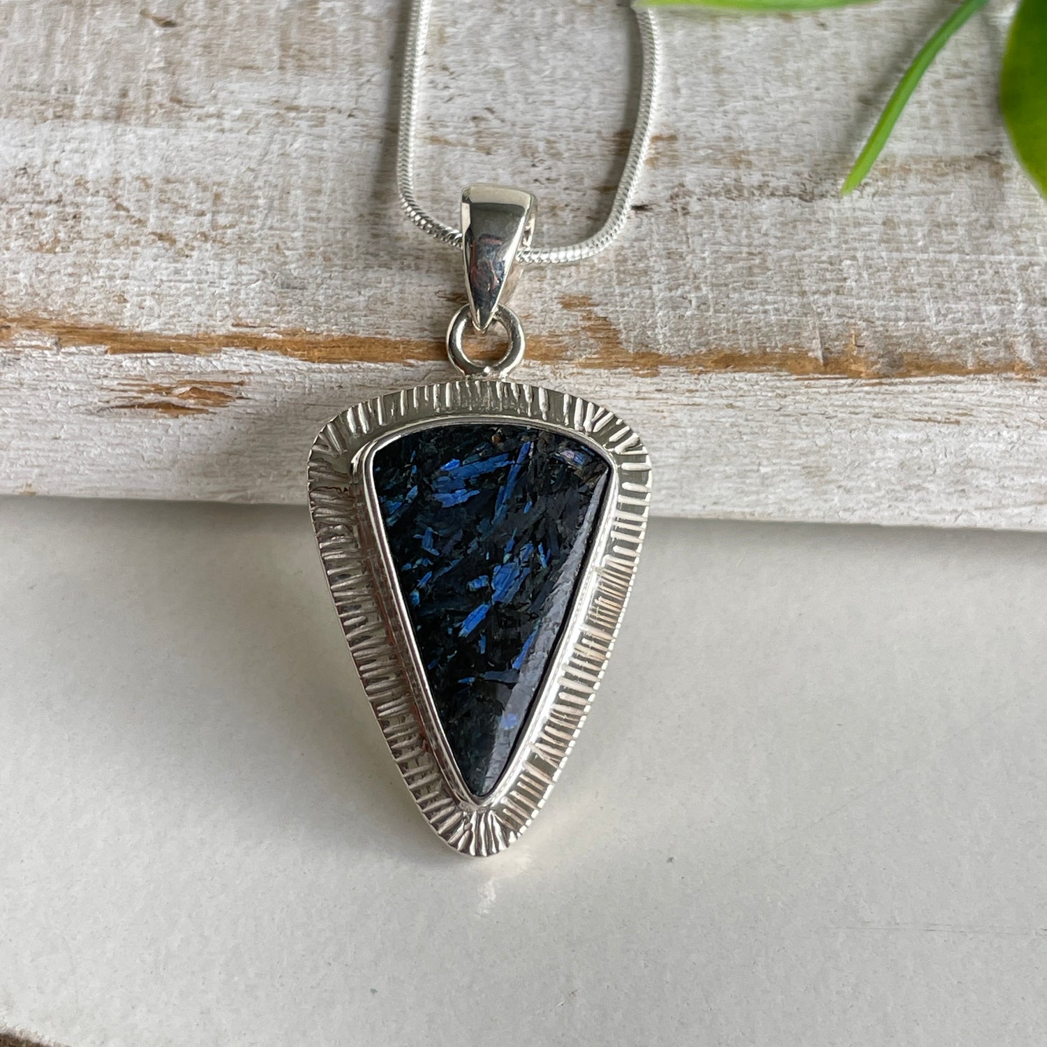 Nuummite Triangle Pendant 001