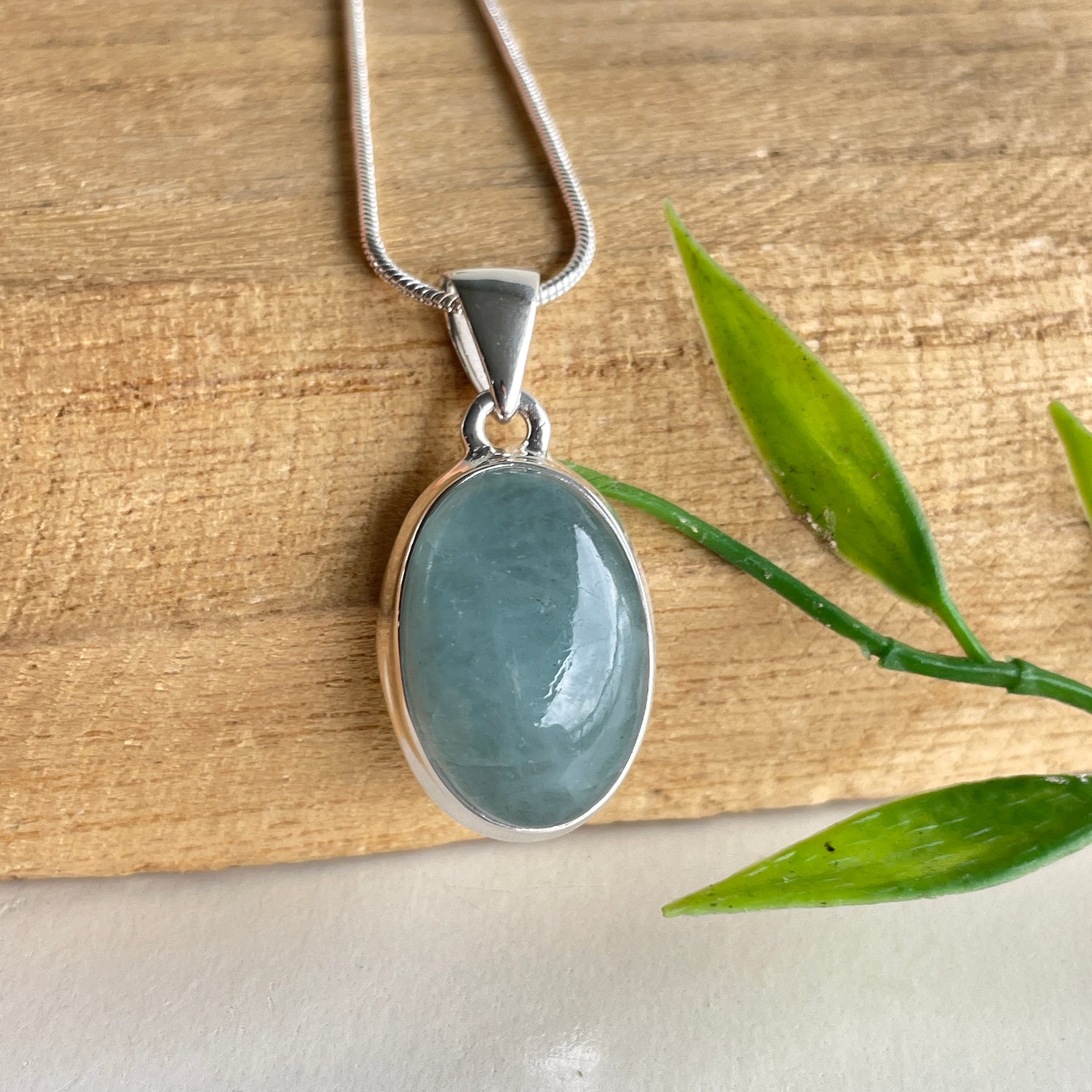 Aquamarine Oval Pendant