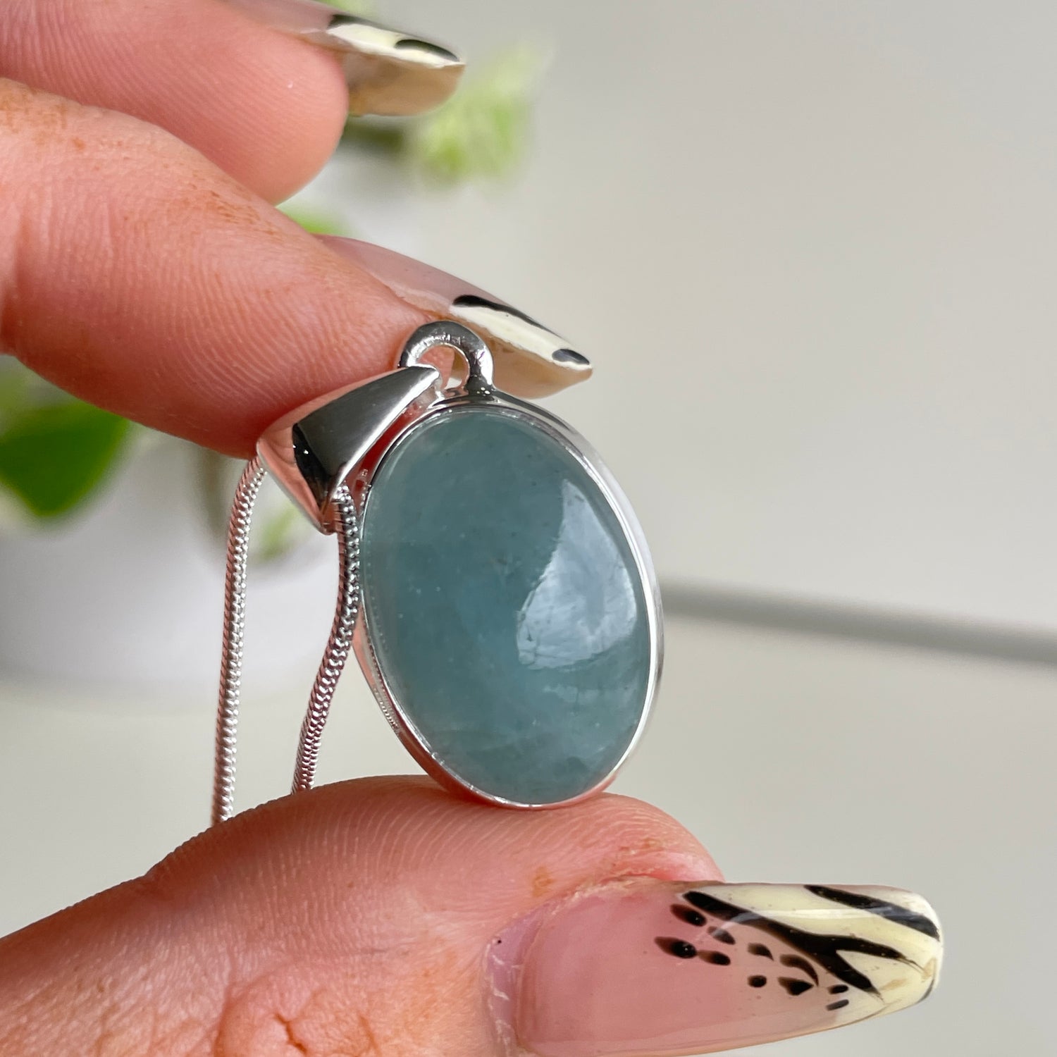 Aquamarine Oval Pendant