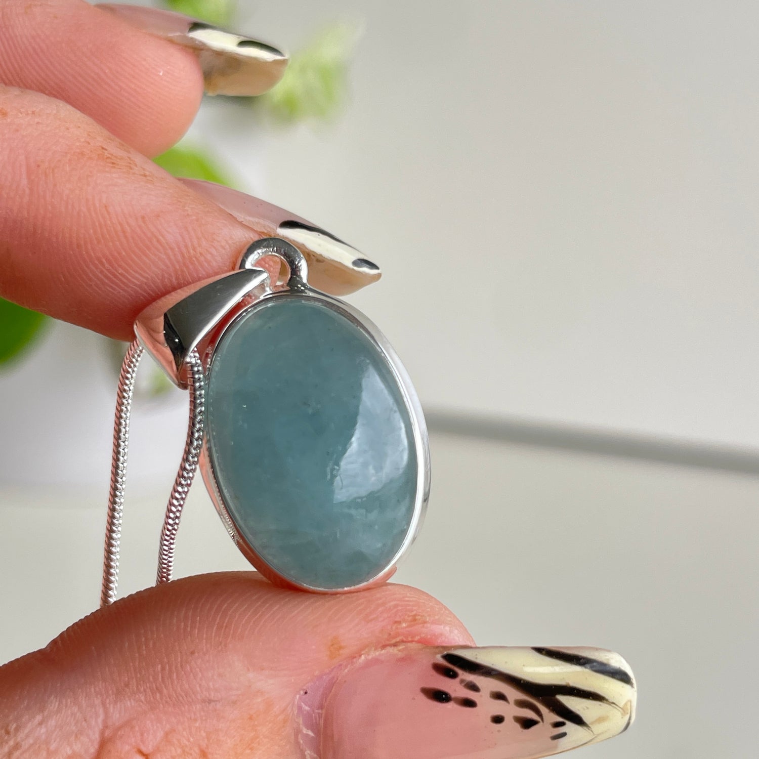 Aquamarine Oval Pendant