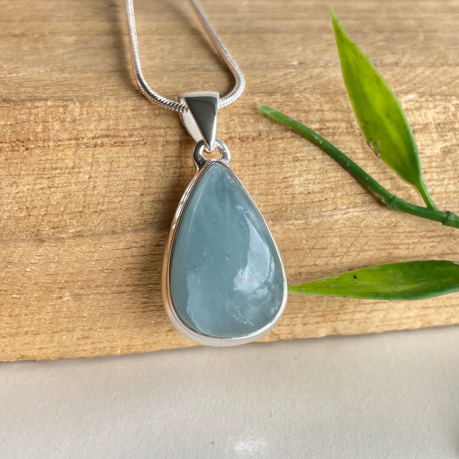 Aquamarine Teardrop Pendant
