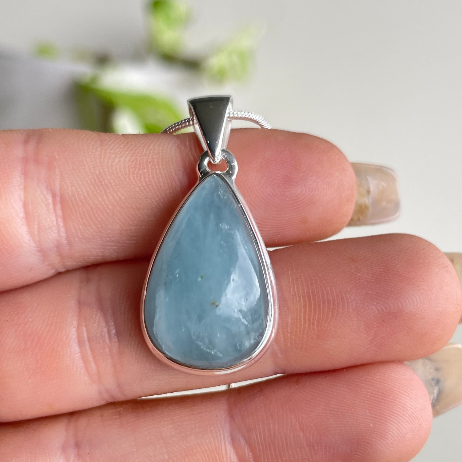 Aquamarine Teardrop Pendant