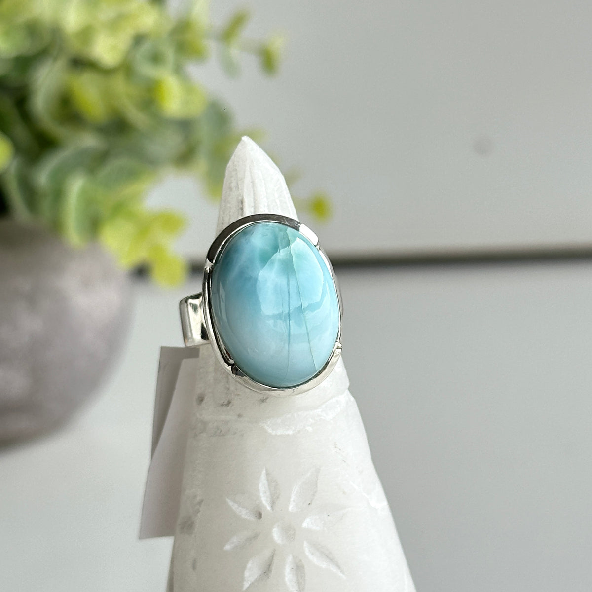 Larimar Oval Ring Sz8