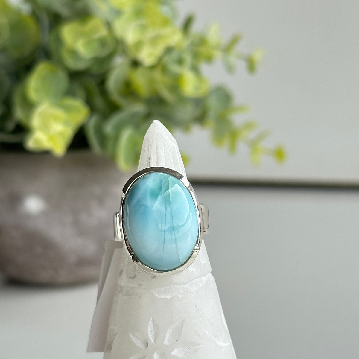 Larimar Oval Ring Sz8
