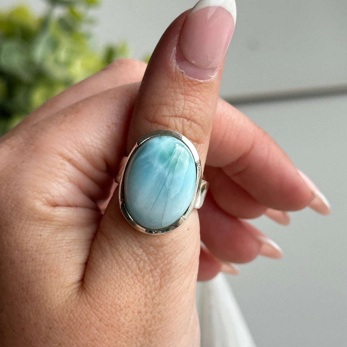 Larimar Oval Ring Sz8