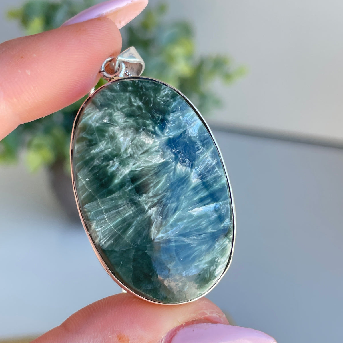 Seraphinite Oval Pendant
