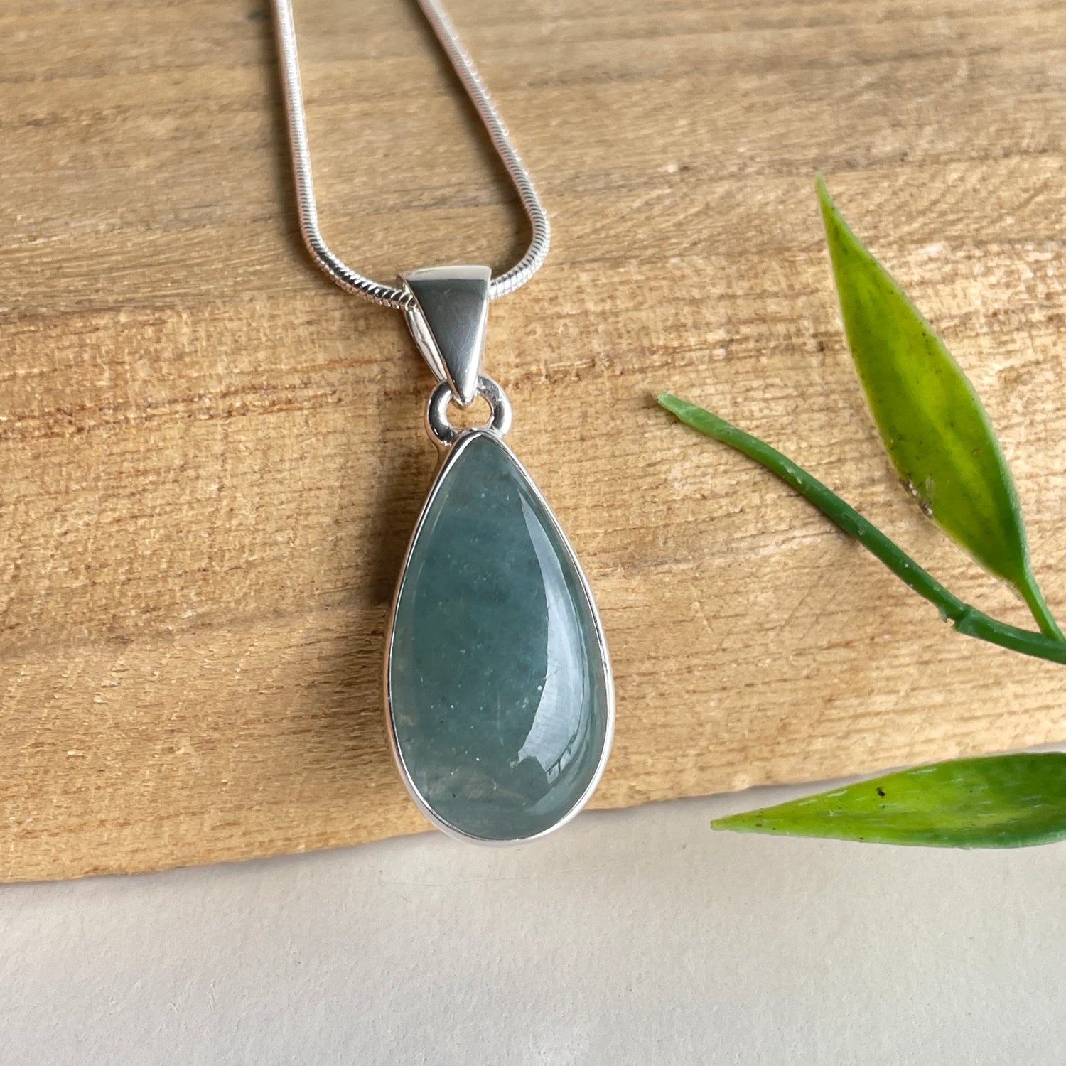 Aquamarine Teardrop Pendant