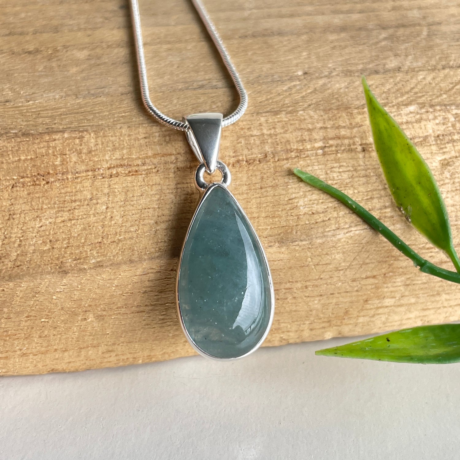 Aquamarine Teardrop Pendant
