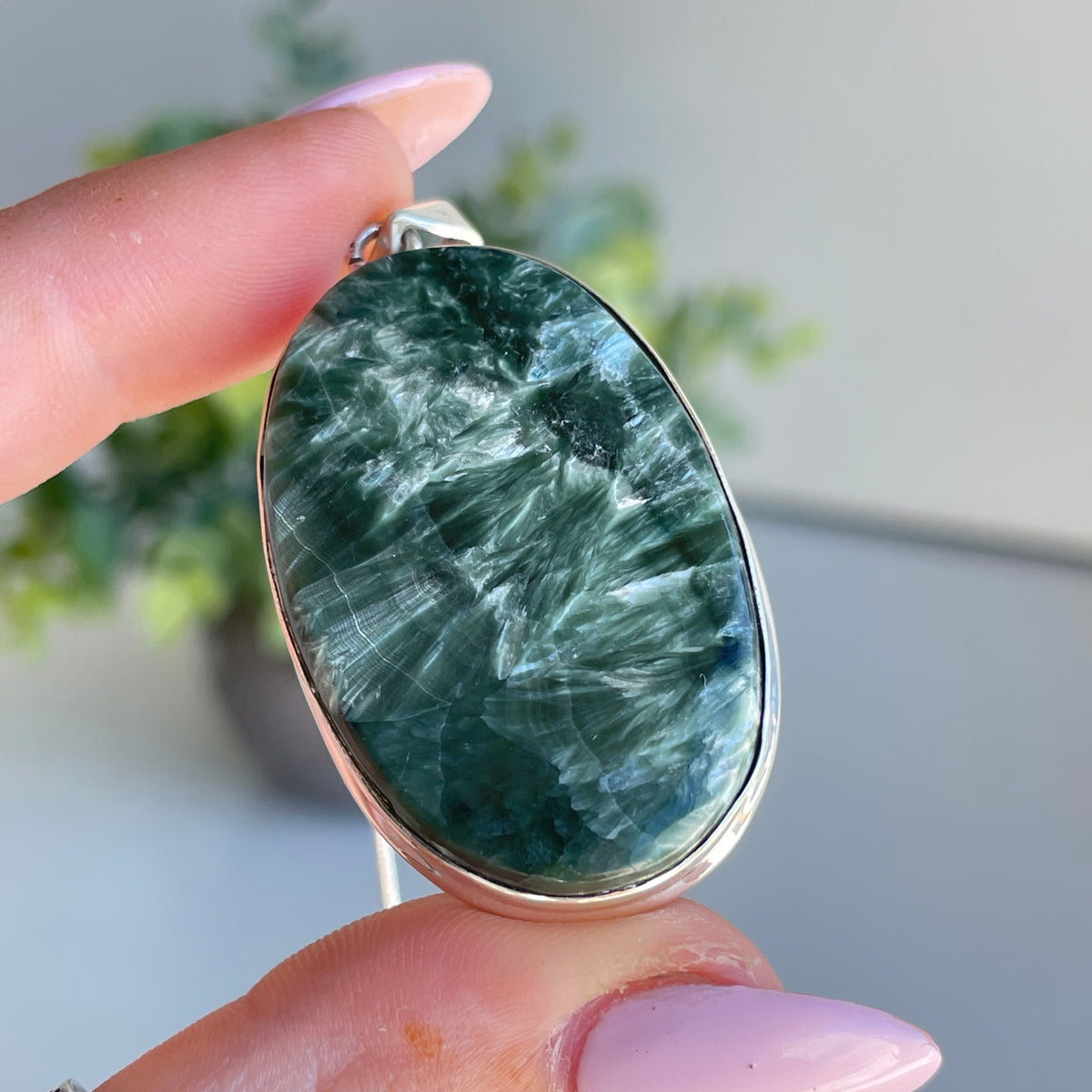 Seraphinite Oval Pendant