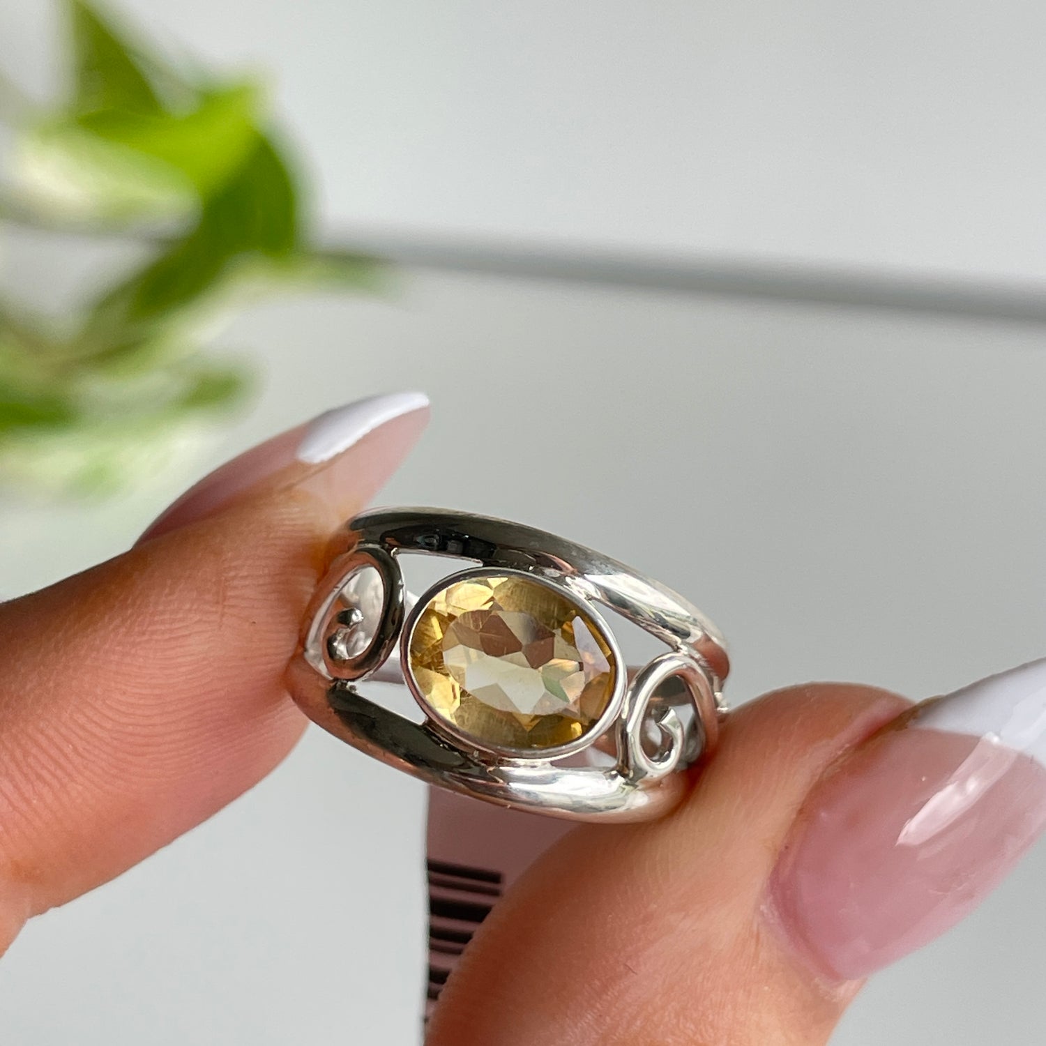 Citrine Oval Ring Sz7