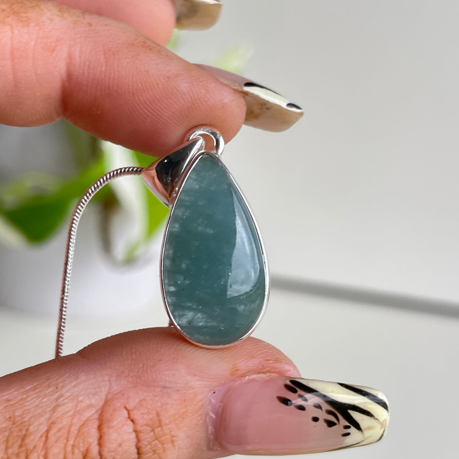 Aquamarine Teardrop Pendant