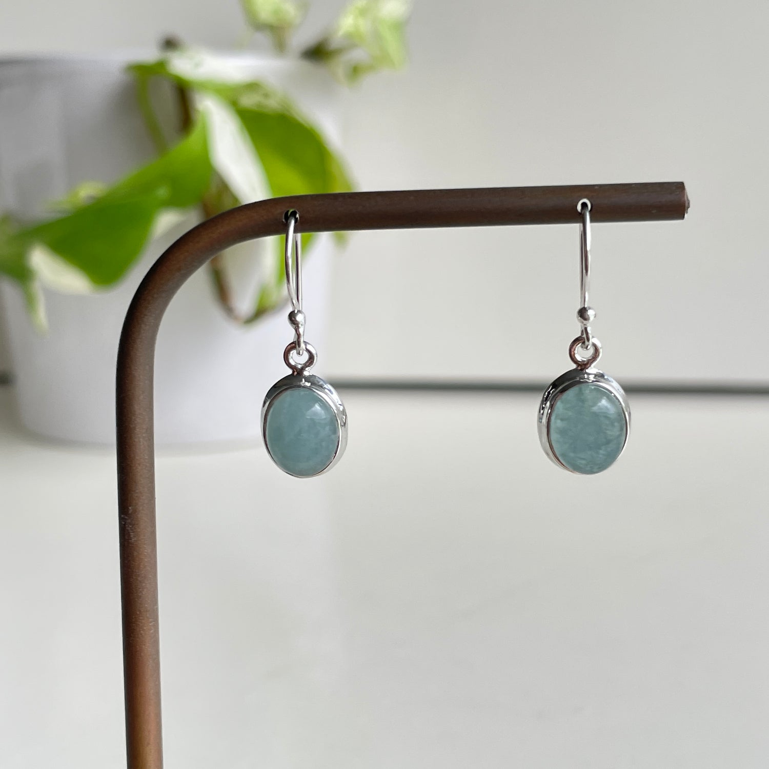 Aquamarine Oval Earrings