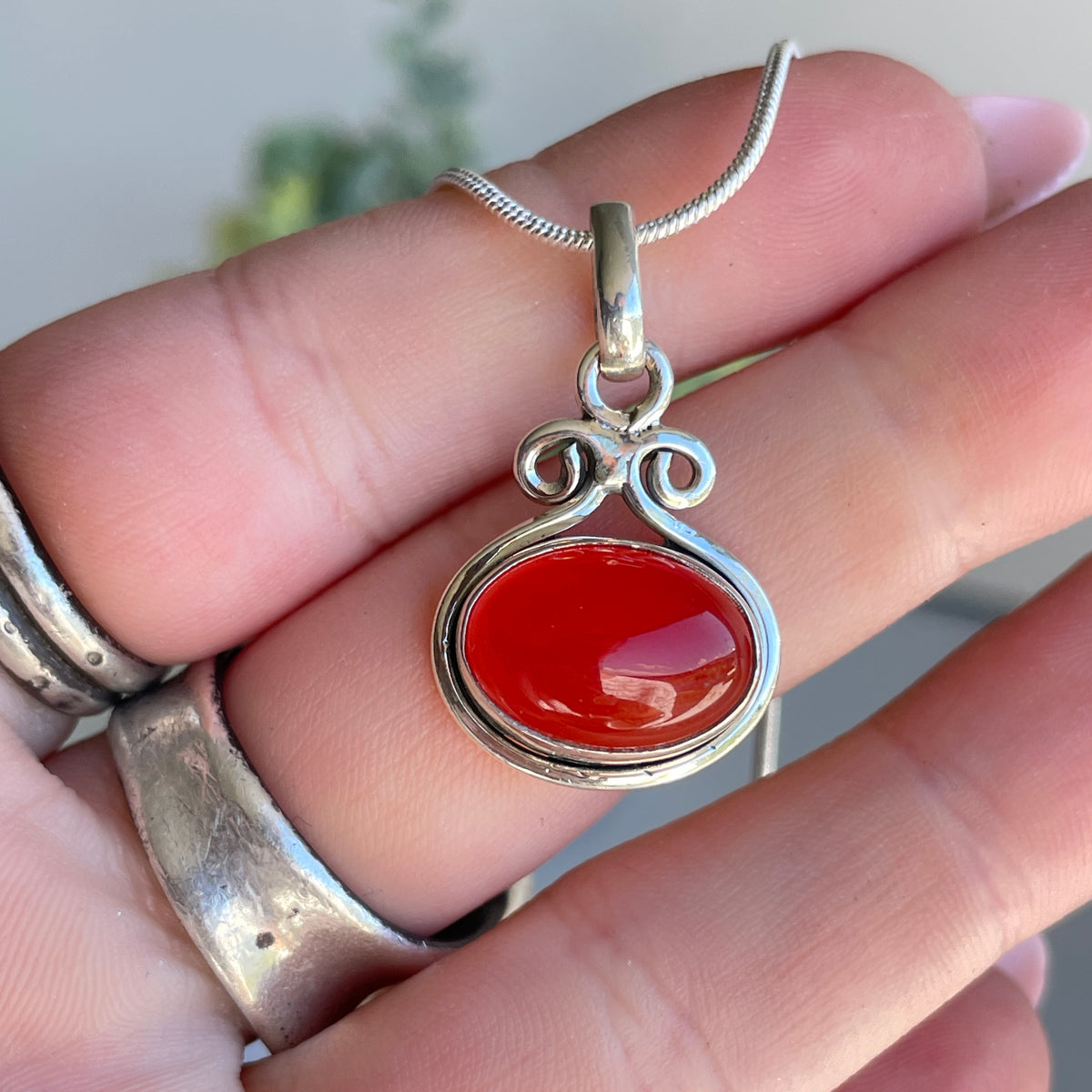 Carnelian Oval Pendant