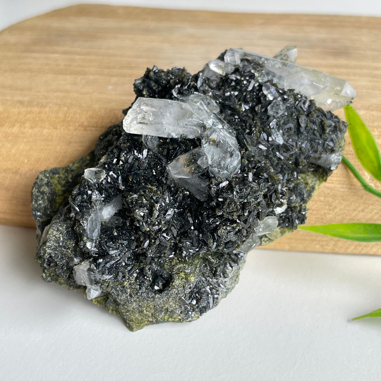 Epidote & Quartz Cluster 132g - High Quality