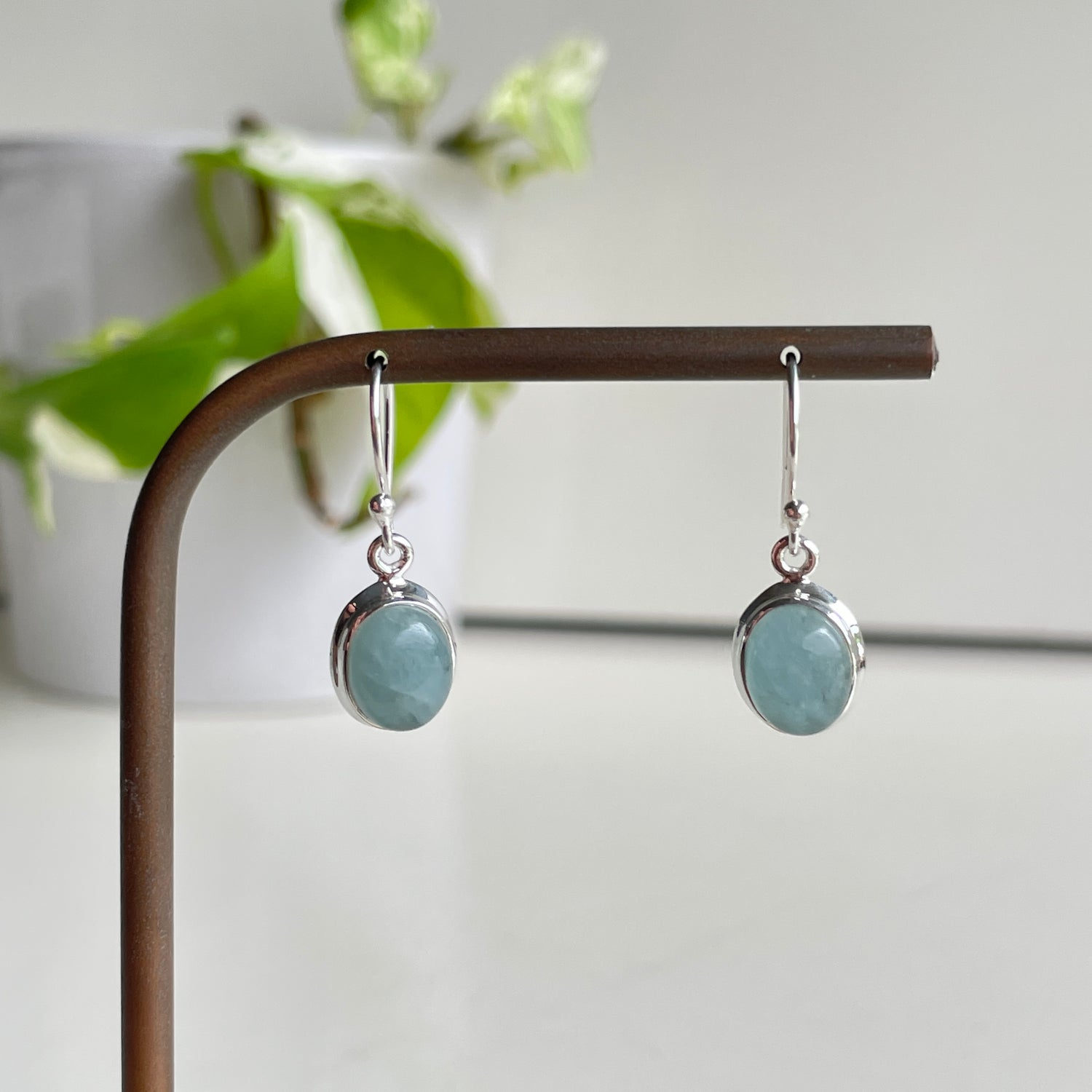 Aquamarine Oval Earrings
