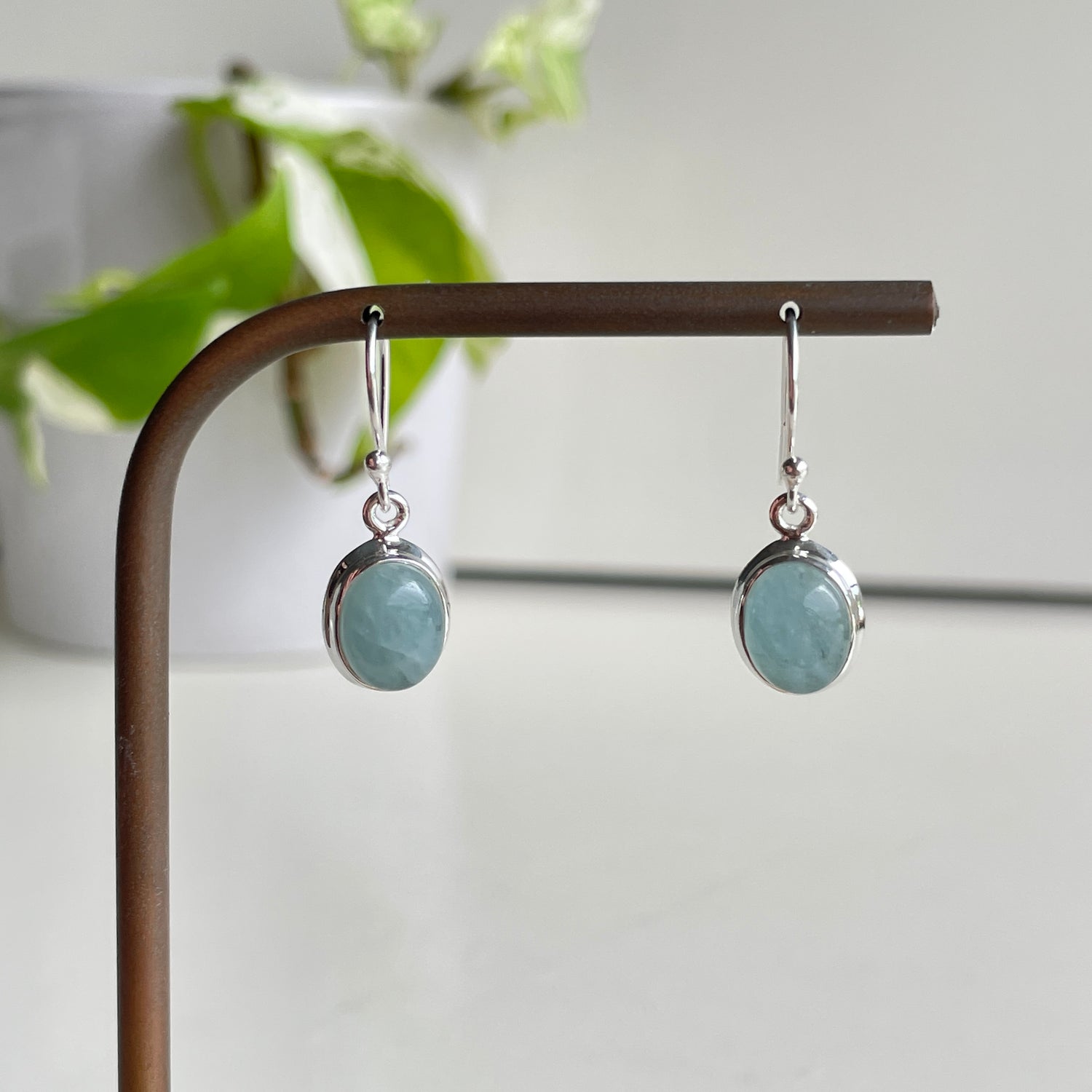 Aquamarine Oval Earrings