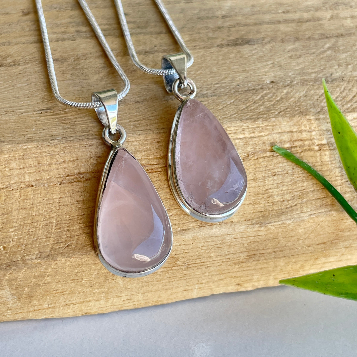 Rose Quartz Teardrop Pendant