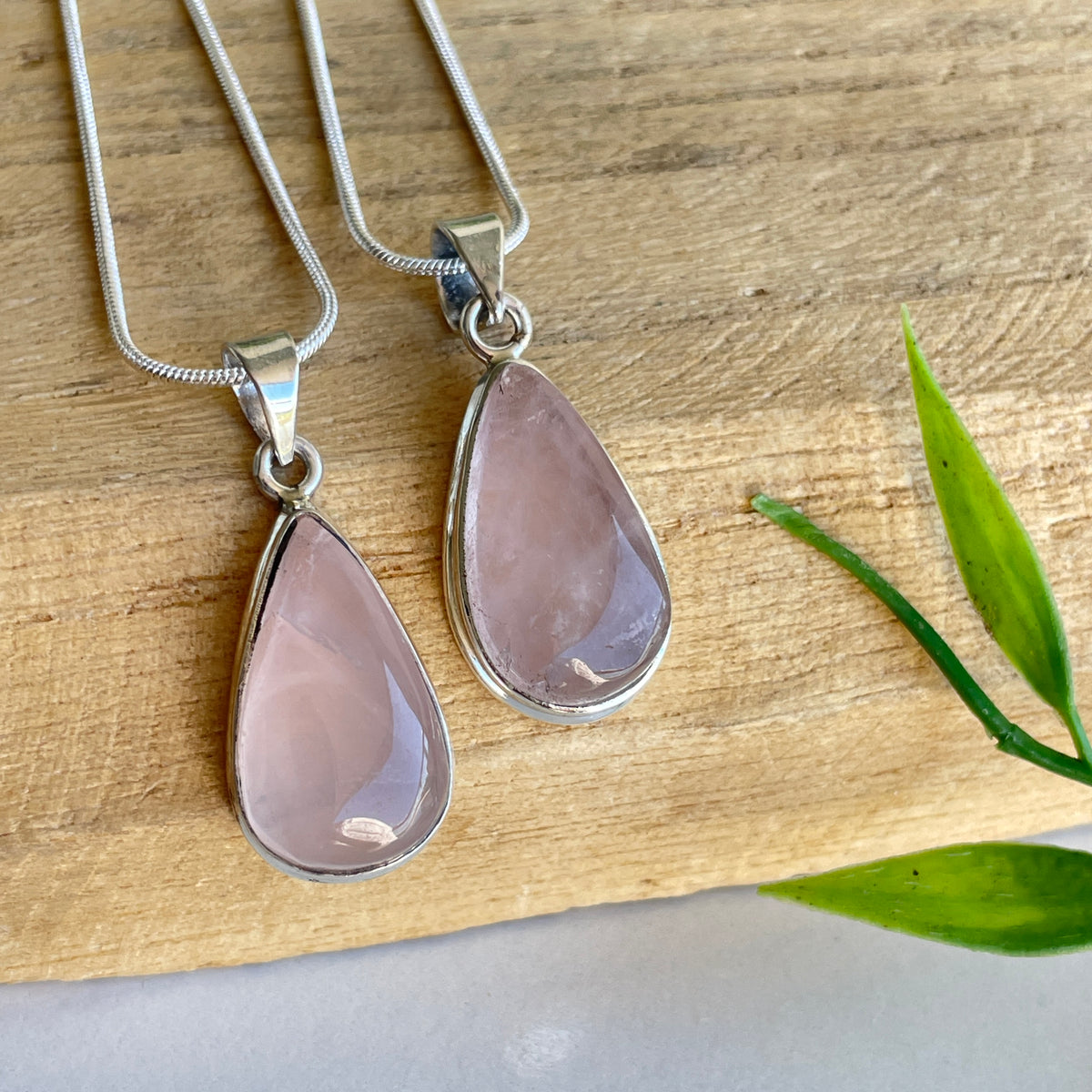 Rose Quartz Teardrop Pendant