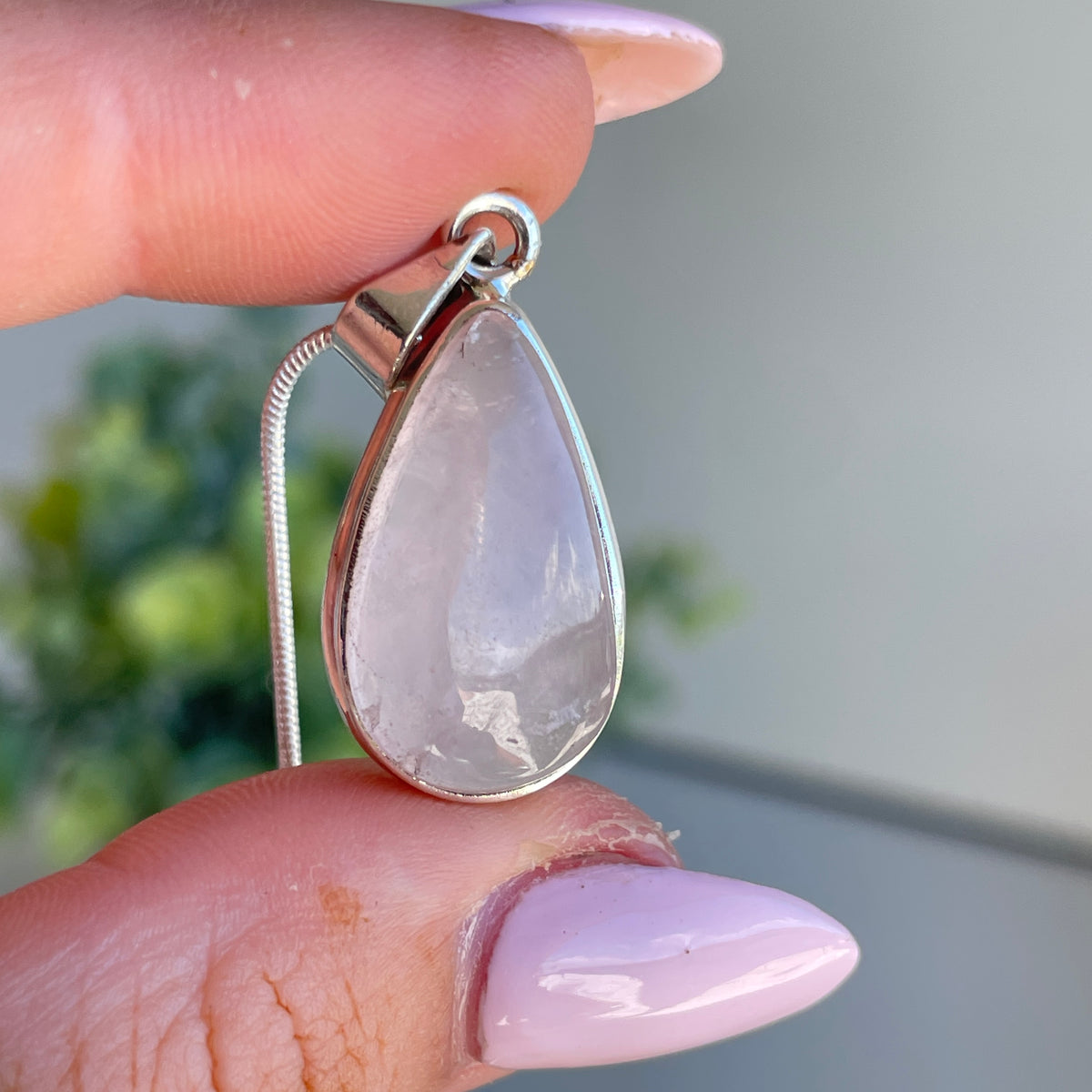 Rose Quartz Teardrop Pendant