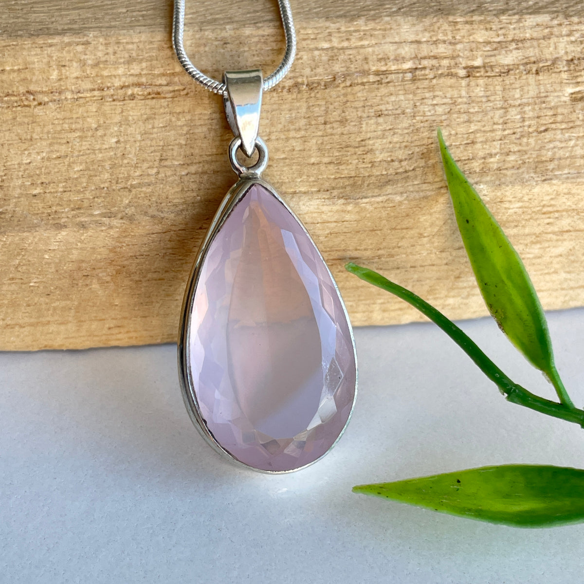 Rose Quartz Teardrop Pendant