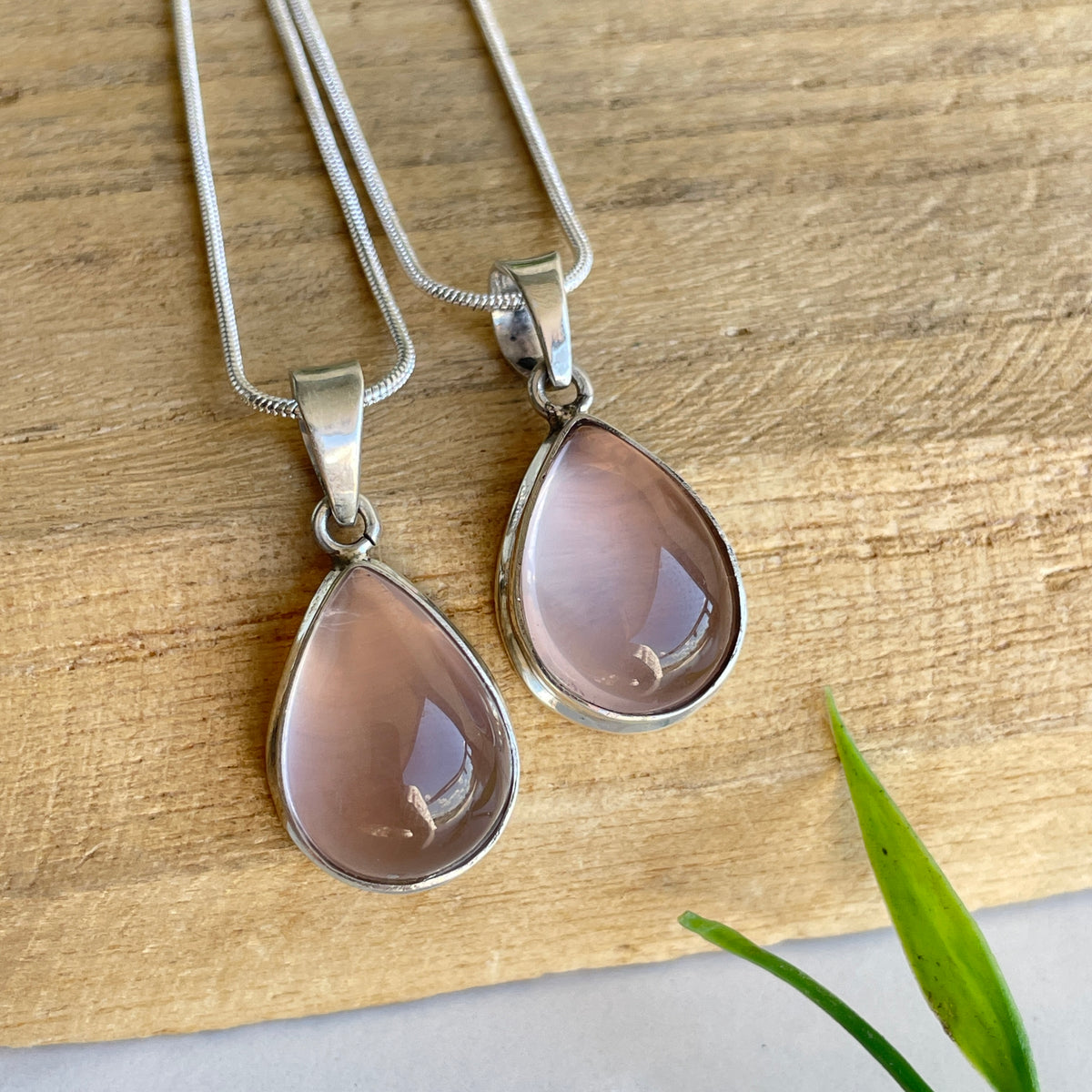 Rose Quartz Teardrop Pendant