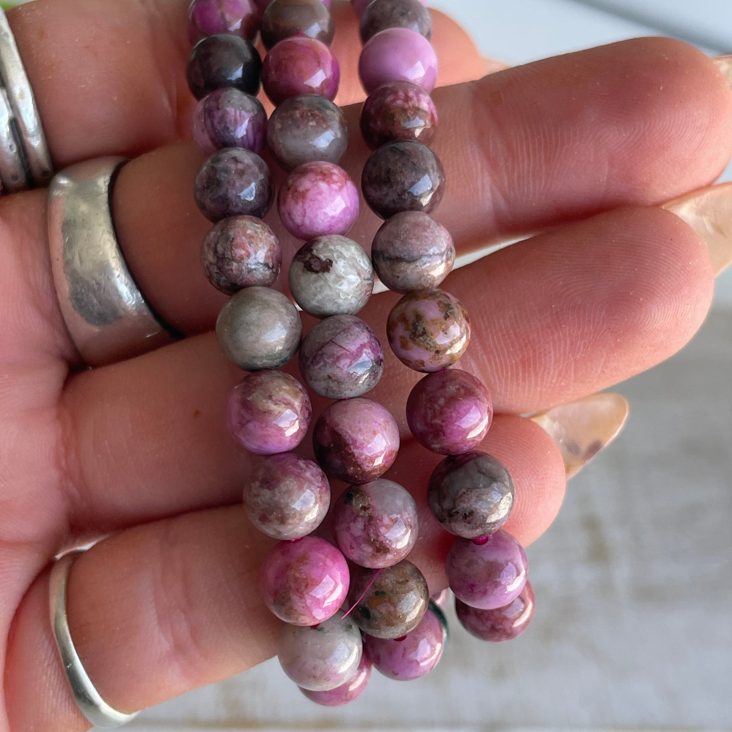 Cobalto Calcite Beaded Bracelet