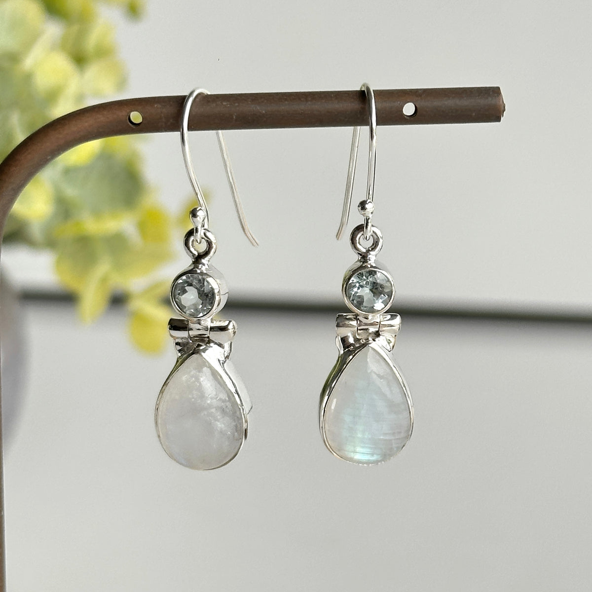 Moonstone Blue Topaz Earrings