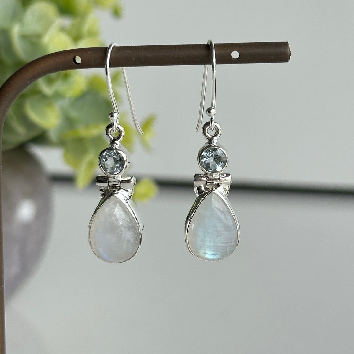 Moonstone Blue Topaz Earrings